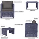 Ver imagem 2 de Mesa Centro e 2 Poltronas Madri Corda Náutica Estofado 11 Trama Original
