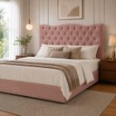 Ver imagem 2 de Cabeceira Espanha King Estofada em Suede Capitonê 195 cm:Rose