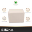 Ver imagem 3 de Puff Retangular Decorativo para Sala Orgânico Confortável e Reforçado Bouclé Branco