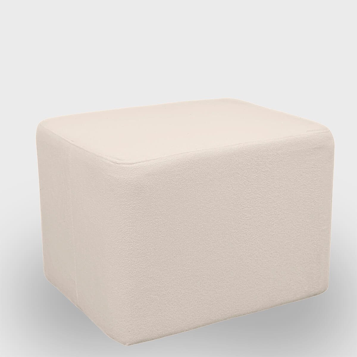 Puff Retangular Decorativo para Sala Orgânico Confortável e Reforçado Bouclé Branco - 4