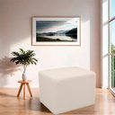 Ver imagem 2 de Puff Retangular Decorativo para Sala Orgânico Confortável e Reforçado Bouclé Branco