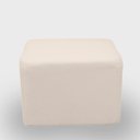 Ver imagem 1 de Puff Retangular Decorativo para Sala Orgânico Confortável e Reforçado Bouclé Branco
