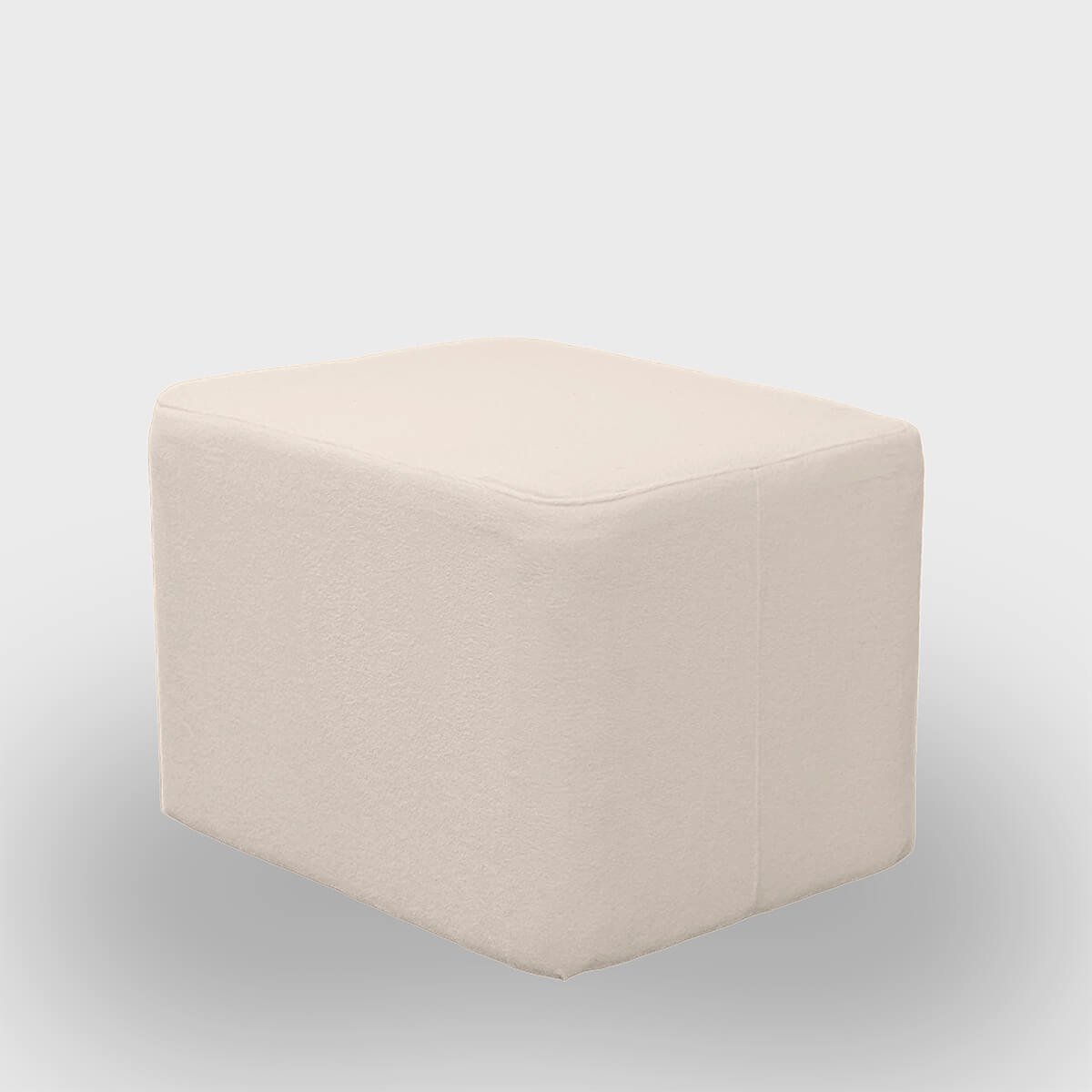 Puff Retangular Decorativo para Sala Orgânico Confortável e Reforçado Bouclé Branco - 5