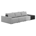 Ver imagem 1 de Sofá Ilha 3 Lugares Living 372cm Modulado para Sala Lary Linho Cinza/pu Pto K01 - D'Rossi