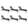 Conjunto 6 Espreguiçadeiras em Alumínio e Tela Sling com Encosto Regulável Amamélis  - 1