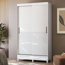 Ver imagem 1 de Guarda-roupa Solteiro Lux 2 Portas 2 Gavetas Branco - Pnr Móveis