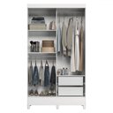 Ver imagem 3 de Guarda-roupa Solteiro Lux 2 Portas 2 Gavetas Branco - Pnr Móveis