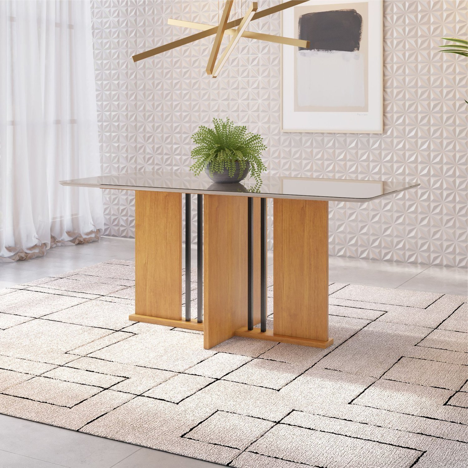 Mesa Retangular 6 Lugares Graciosa Candian 1,80 x 0,90 JCM Móveis - 2