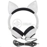 Fone de Ouvido Gatinho Fox Sem Fio Com Led Orelha Gato Dobrável Infantil Microfone H'Maston - Branco - 6
