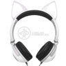 Fone de Ouvido Gatinho Fox Sem Fio Com Led Orelha Gato Dobrável Infantil Microfone H'Maston - Branco - 3