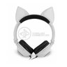 Fone de Ouvido Gatinho Fox Sem Fio Com Led Orelha Gato Dobrável Infantil Microfone H'Maston - Branco - 2