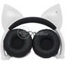 Fone de Ouvido Gatinho Fox Sem Fio Com Led Orelha Gato Dobrável Infantil Microfone H'Maston - Branco - 5
