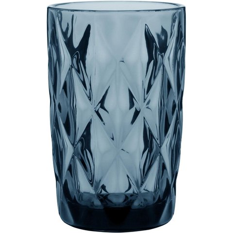 COPO LONG DRINK 13x8x8cm 370ml VIDRO AZUL 6PÇ NH