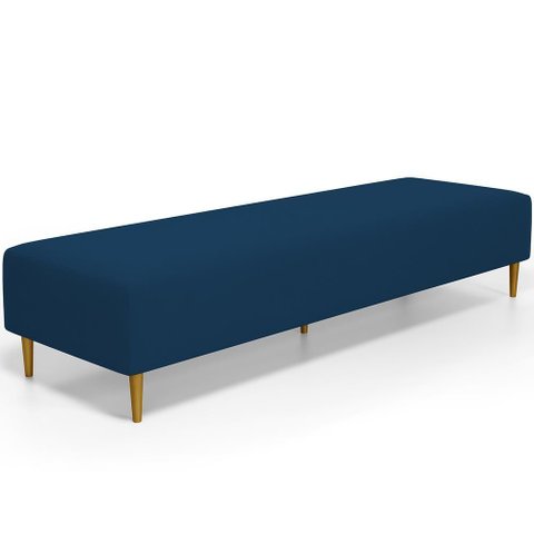 Puff Decorativo Bali W01 Pés Palito 210x60cm Suede Azul Marinho - Lyam Decor