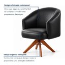 Ver imagem 4 de Kit 2 Poltronas Giratórias Corino Base Madeira Maciça Juliana