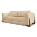 Ver imagem 1 de Sofá 3 Lugares Base de Madeira Clarissa 220 Cm Linho Dourado S04 - D'Rossi
