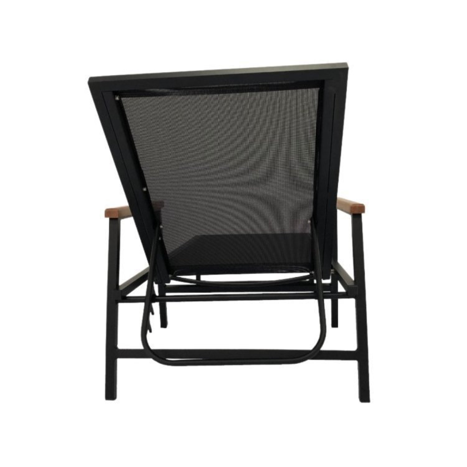 Conjunto 6 Espreguiçadeiras de Alumínio e Tela Sling com Madeira nos Braços Frésia  - 9
