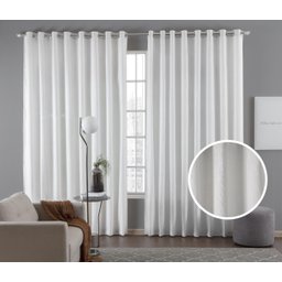Cortina Tecido Linho 3,00M De Largura X 2,60M De Altura Branco Para Sala Ou Quarto - 2