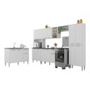 Ver imagem 2 de Armário de Cozinha Modulada Completa 6 Pçs com Balcão para Pia Siena Multimóveis MP2285