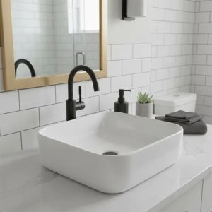 Cuba Pia Lavatório de Sobrepor Cambury It 100% Porcelana 30x30cm - Branca