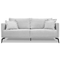 Sofa Liv 2 Lugares 180cm Pes Aço Linho 232 Grigio Ezz - 7