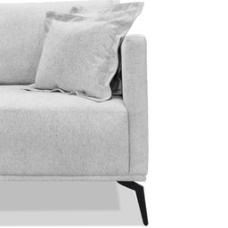 Sofa Liv 2 Lugares 180cm Pes Aço Linho 232 Grigio Ezz - 8