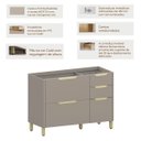 Ver imagem 2 de Balcão de Pia 100% MDF 120 cm 2 Portas 3 Gavetas Lumen Cinnamon