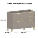 Ver imagem 3 de Balcão de Pia 100% MDF 120 cm 2 Portas 3 Gavetas Lumen Cinnamon
