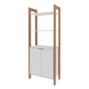 Ver imagem 5 de Estante de Livros 65CMX165,5cm 2 Portas Az Branco/Amêndoa