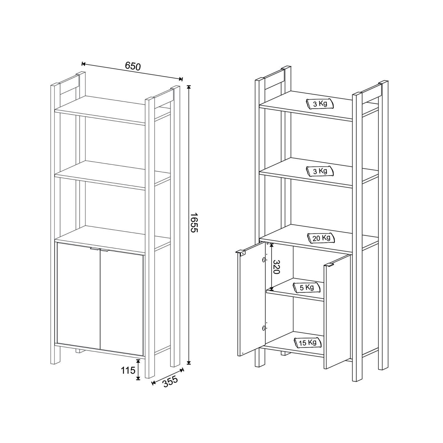 Estante para Livros 2 Portas AZ  - 6