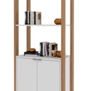 Ver imagem 3 de Estante de Livros 65CMX165,5cm 2 Portas Az Branco/Amêndoa