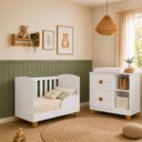 Ver imagem 3 de Conjunto Berço 2 em 1 e Cômoda 4 Gavetas Apolo Quarto Bebê