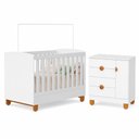 Ver imagem 2 de Conjunto Berço 2 em 1 e Cômoda 4 Gavetas Apolo Quarto Bebê