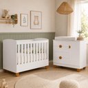 Ver imagem 1 de Conjunto Berço 2 em 1 e Cômoda 4 Gavetas Apolo Quarto Bebê