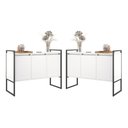 Ver imagem 1 de Buffet Ícone Industrial 3 Portas 2 Unidades 120cm Branco Plata Móveis