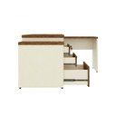 Ver imagem 4 de Mesa para Escritório em L com Vidro Fumê 1,92x1,60m Nogal Sevilha / Champanhe