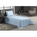 Ver imagem 1 de Cobre Leito Veneza Azul Claro Solteiro 2 Peças Matelado