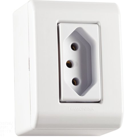 Caixa de Sobrepor 1 Tomada 2p+t 10 a 250 V Tramontina Lizflex Branca Tramontina