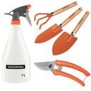 Ver imagem 1 de Kit Conjunto Jardinagem 3 Peças Cabo Madeira + Tesoura de Poda + Borrifador 1 Litro | Tramontina