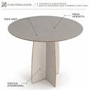 Ver imagem 2 de Mesa Redonda Alba 90cm MDF 4 Lugares Byhouse