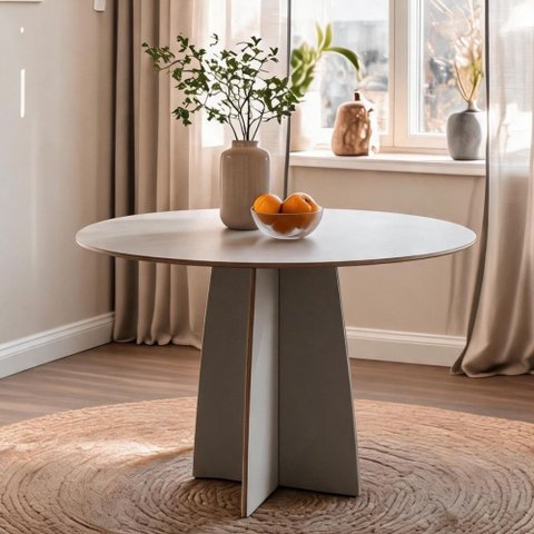 Mesa Redonda Alba 90cm MDF 4 Lugares Byhouse