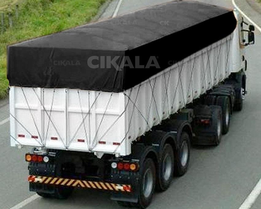 Lona CK600 6x2,5m Preta em Pvc Com Ilhós em Latão Para Caminhão e Transporte Carga 650gr/m² - 1