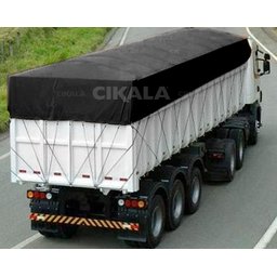 Lona CK600 6x2,5m Preta em Pvc Com Ilhós em Latão Para Caminhão e Transporte Carga 650gr/m² - 1