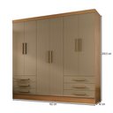 Ver imagem 3 de Guarda-roupa Solteiro Lancaster 6 Portas 6 Gavetas 100% Mdf Cinamomo/cappuccino - Panorama Móveis