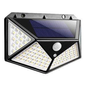 Kit 2 Luminária Solar 100 Leds Sensor Presença sem Fio