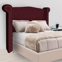 Ver imagem 3 de Cabeceira Estofada Sienna Para Cama Box Queen 160 Cm Suede Vermelho Bordo - LM DECOR