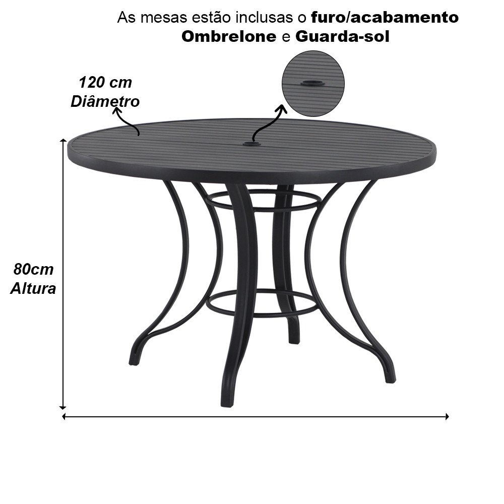 6 Cadeiras Ascoli Mesa Jardim, Área Externa, Churrasqueira Trama Original - 6