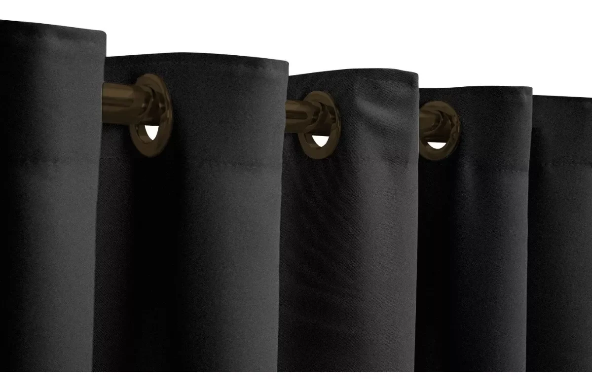 Ver imagem 4 de Cortina Blackout Preto com Ilhós 2,80m X 2,50cm Decoração