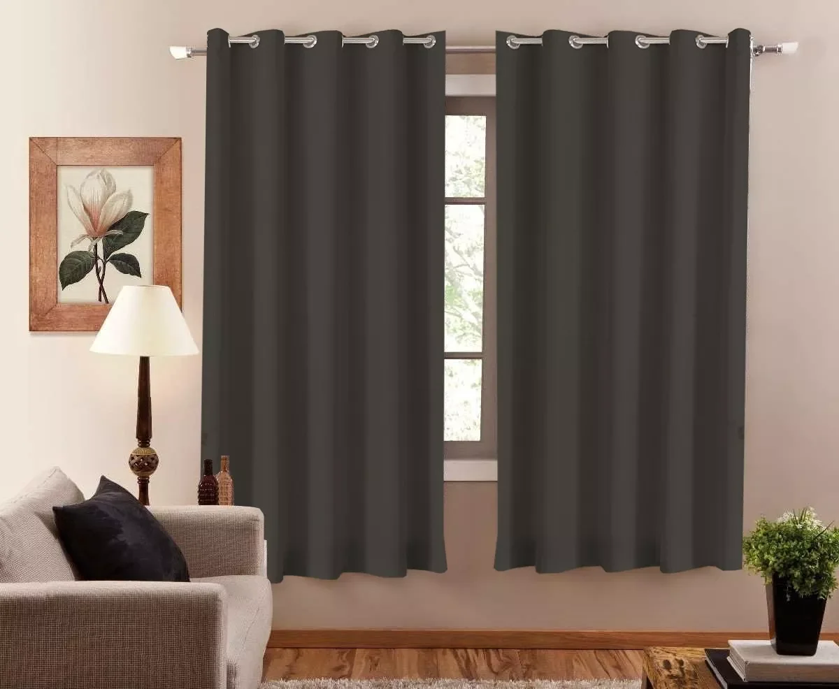 Cortina Blackout Preto com Ilhós 2,80m X 2,50cm Decoração - 2