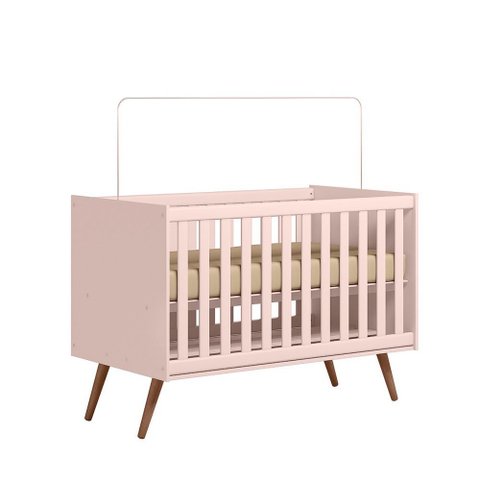 Berço para Bebê Dois em Um Ravi 74cm Rosê Semi Brilho- Sallar Home